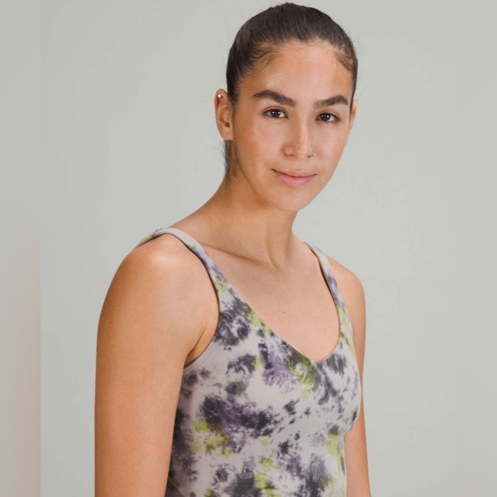 Lululemon 2022 Align Tank Top Radial Tie Dye Mauve Grey Multi 14 - Nulu Cropped